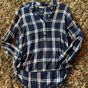 Blue and white flannel